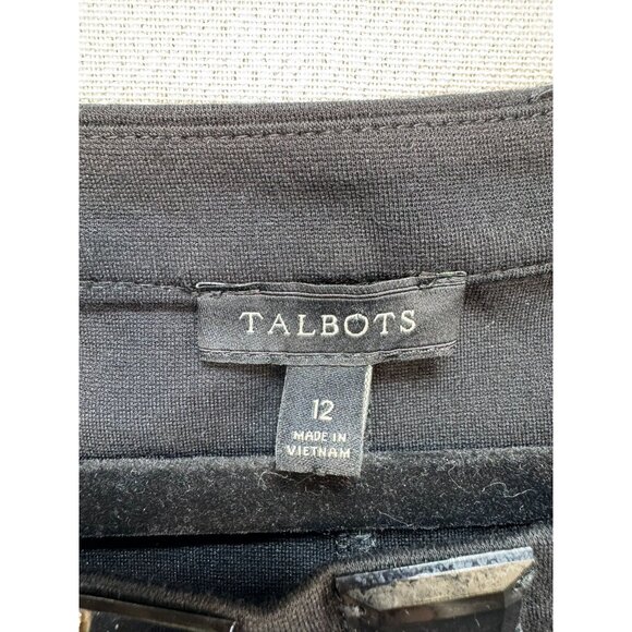 Talbots Womens Sleeveless Embellished Neckline Dress Size 12 Black - Picture 2 of 11